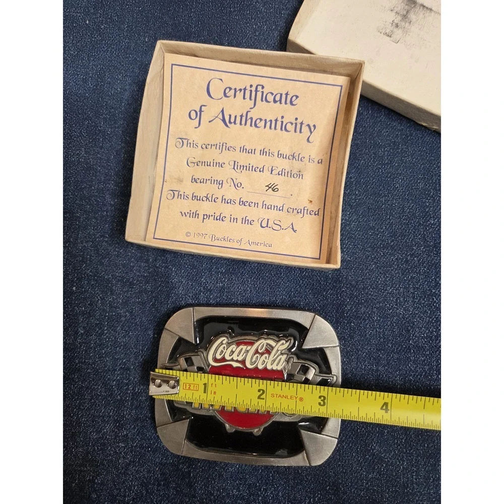90s Coca-Cola Racing Belt Buckle w/ COA - Original Box 1997 Limited